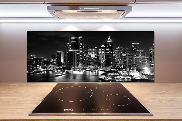 Rivestimento parete cucina con motivo 'Sydney di notte'