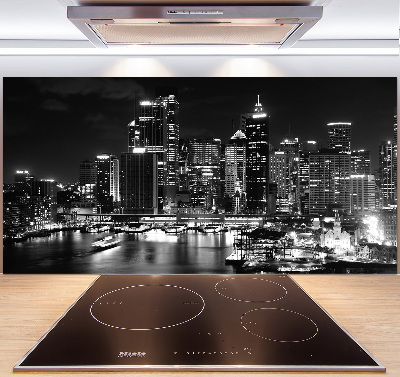 Rivestimento parete cucina con motivo 'Sydney di notte'