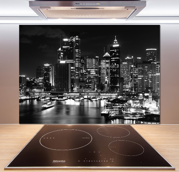 Rivestimento parete cucina con motivo 'Sydney di notte'