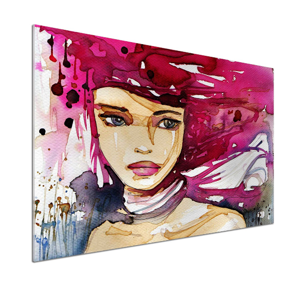 Rivestimento parete cucina con stampa a figura femminile astratta