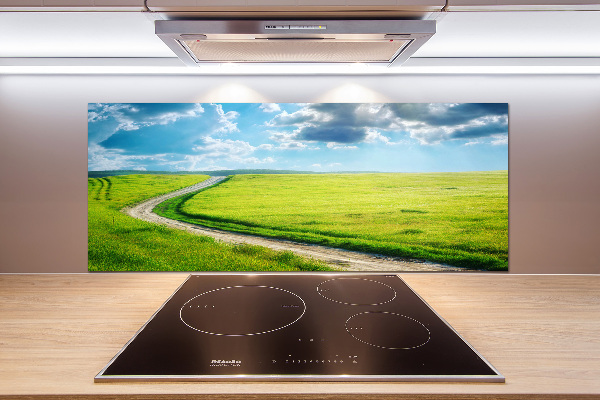 Rivestimento parete cucina con decorazione 