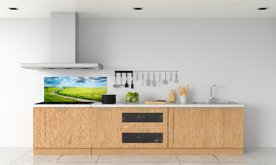 Rivestimento parete cucina con decorazione 