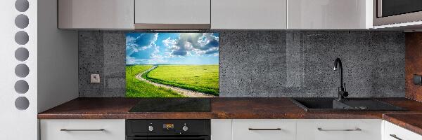 Rivestimento parete cucina con decorazione 