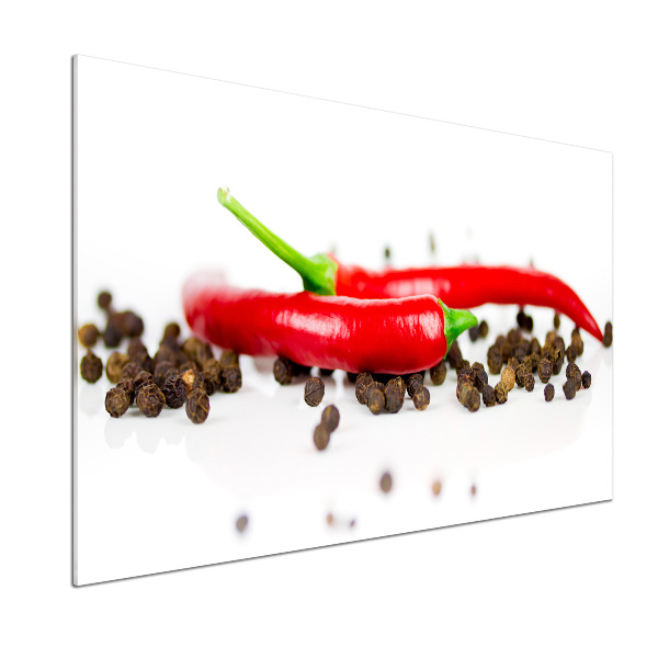 Rivestimento parete cucina con motivo peperoncino e pepe