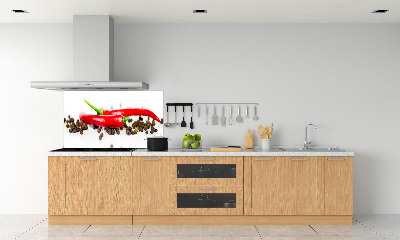 Rivestimento parete cucina con motivo peperoncino e pepe