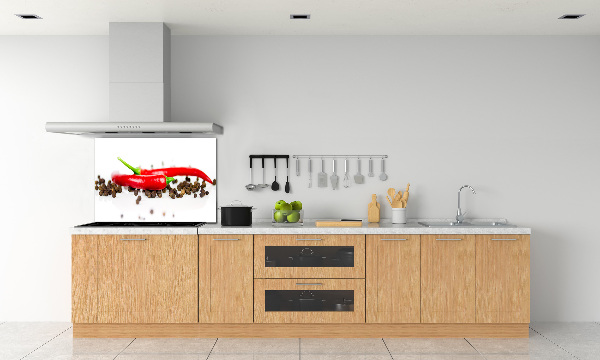 Rivestimento parete cucina con motivo peperoncino e pepe