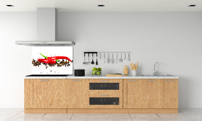 Rivestimento parete cucina con motivo peperoncino e pepe