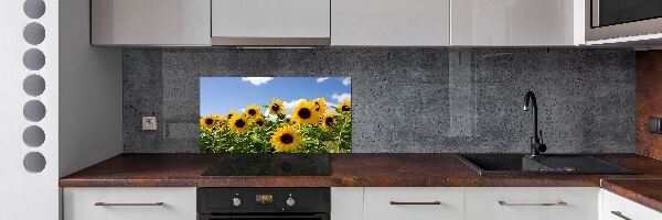 Pannello paraschizzi cucina con motivo di girasoli