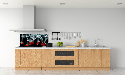 Pannello paraschizzi cucina con motivo di fragole sott'acqua