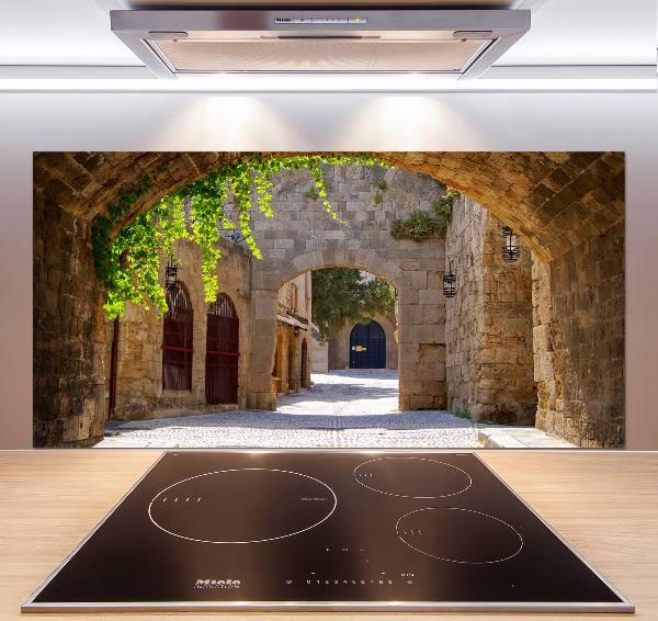 Rivestimento parete cucina con stampa Strade incantevoli