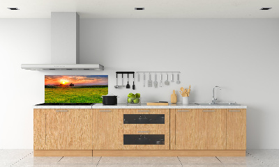 Rivestimento parete cucina con motivo 'Prato del tramonto'