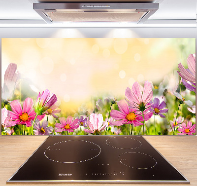 Rivestimento parete cucina con motivo papaveri