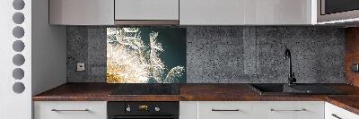 Pannello retrocucina con decorazione a semi di tarassaco