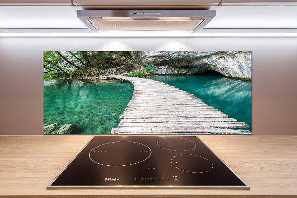 Pannello retrocucina con il motivo dei Laghi di Plitvice