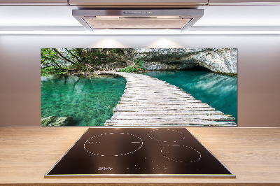 Pannello retrocucina con il motivo dei Laghi di Plitvice