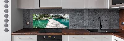 Pannello retrocucina con il motivo dei Laghi di Plitvice