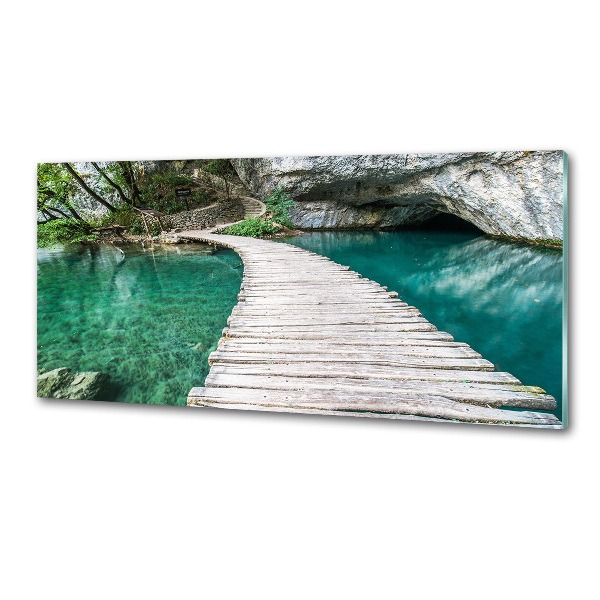 Pannello retrocucina con il motivo dei Laghi di Plitvice