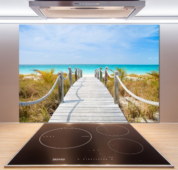 Pannello paraschizzi cucina con motivo 'Sentiero in riva al mare'