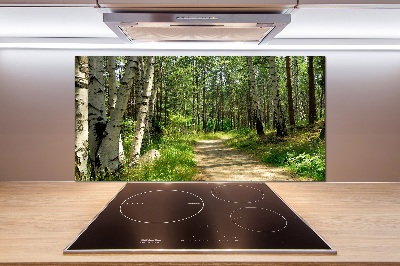 Rivestimento parete cucina con motivo Sentiero nella foresta