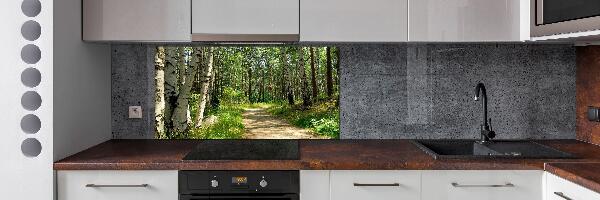 Rivestimento parete cucina con motivo Sentiero nella foresta