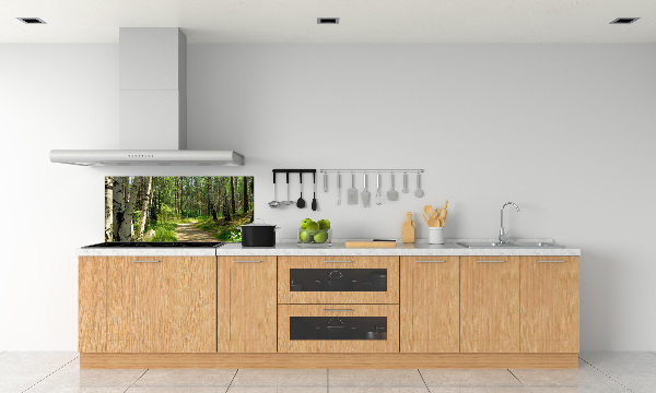 Rivestimento parete cucina con motivo Sentiero nella foresta