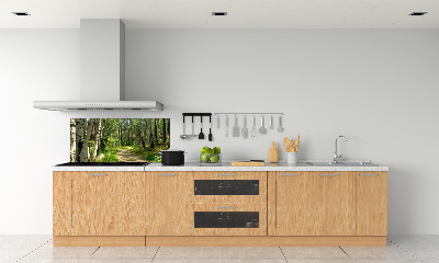 Rivestimento parete cucina con motivo Sentiero nella foresta