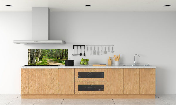 Rivestimento parete cucina con motivo Sentiero nella foresta