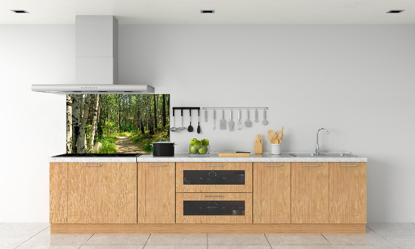 Rivestimento parete cucina con motivo Sentiero nella foresta