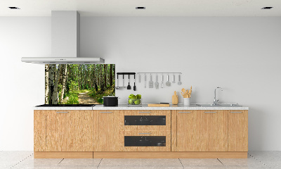 Rivestimento parete cucina con motivo Sentiero nella foresta