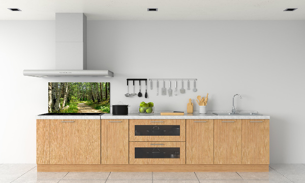 Rivestimento parete cucina con motivo Sentiero nella foresta