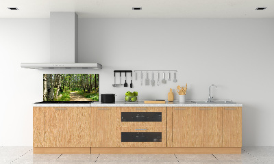 Rivestimento parete cucina con motivo Sentiero nella foresta