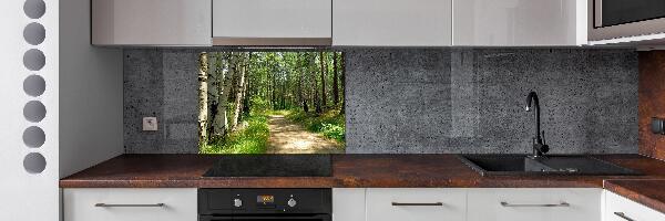 Rivestimento parete cucina con motivo Sentiero nella foresta