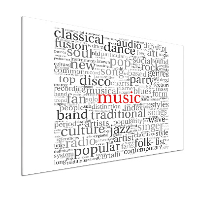 Pannello paraschizzi cucina con tema Generi musicali