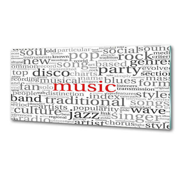 Pannello paraschizzi cucina con tema Generi musicali