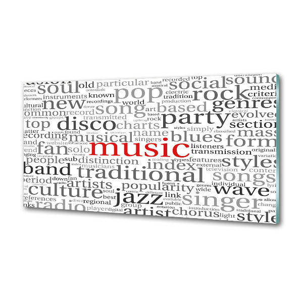 Pannello paraschizzi cucina con tema Generi musicali