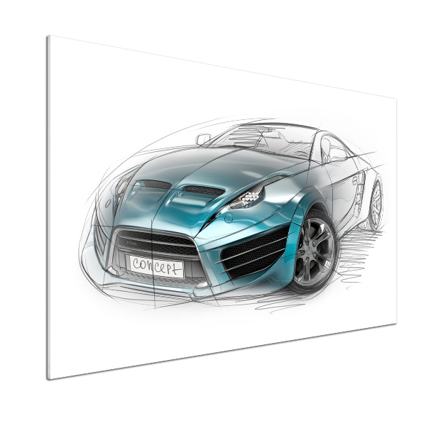 Pannello paraschizzi cucina con stampa raffigurante lo schizzo di un'auto