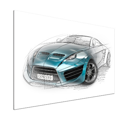 Pannello paraschizzi cucina con stampa raffigurante lo schizzo di un'auto