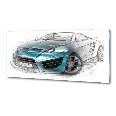 Pannello paraschizzi cucina con stampa raffigurante lo schizzo di un'auto