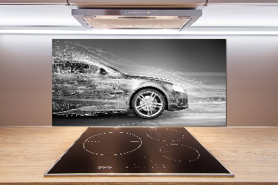 Rivestimento parete cucina con stampa raffigurante un'auto in corsa