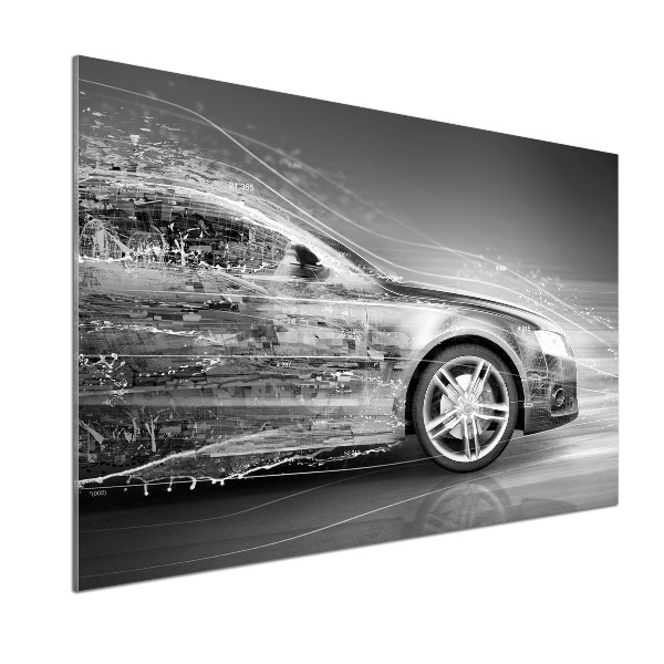 Rivestimento parete cucina con stampa raffigurante un'auto in corsa