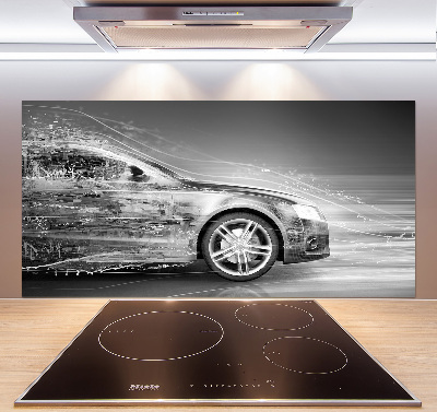 Rivestimento parete cucina con stampa raffigurante un'auto in corsa