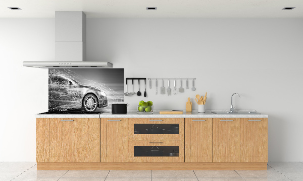 Rivestimento parete cucina con stampa raffigurante un'auto in corsa