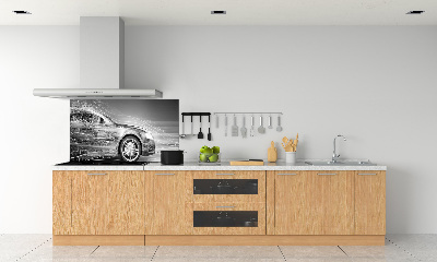 Rivestimento parete cucina con stampa raffigurante un'auto in corsa