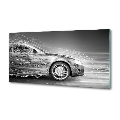 Rivestimento parete cucina con stampa raffigurante un'auto in corsa