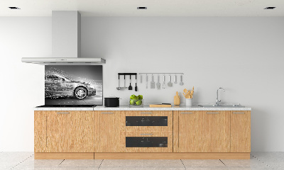 Rivestimento parete cucina con stampa raffigurante un'auto in corsa