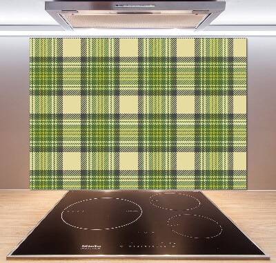 Pannello retrocucina con motivo a scacchi verdi