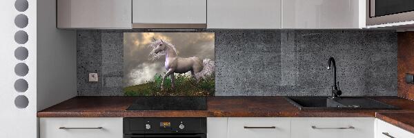 Pannello paraschizzi cucina con motivo unicorno grigio