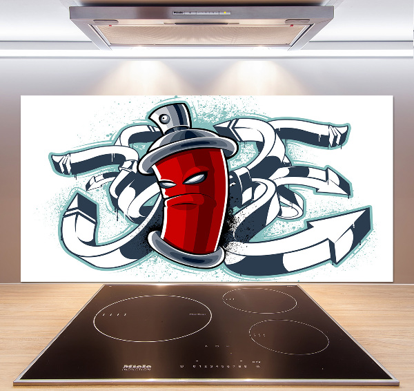 Pannello paraschizzi cucina con motivo graffito