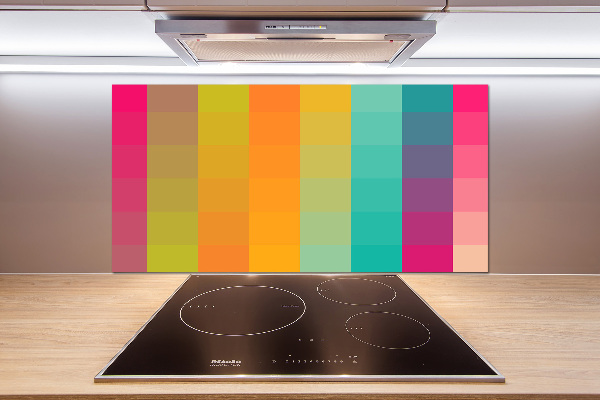 Rivestimento parete cucina con quadrati colorati