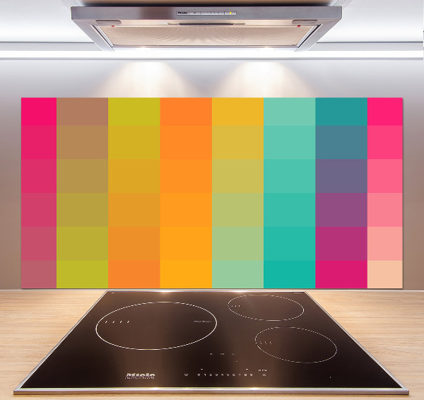 Rivestimento parete cucina con quadrati colorati